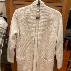 Barefoot Dreams CozyChic Directional Ribbed Cardigan Cream size XS never worn